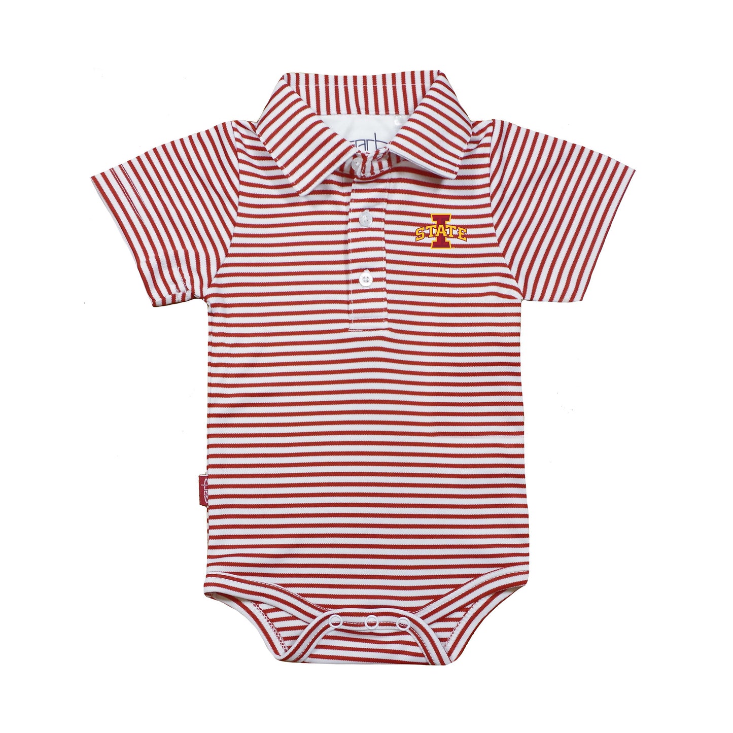 Infant Garb Cardinal/White Iowa State Cyclones Carson Polo Bodysuit