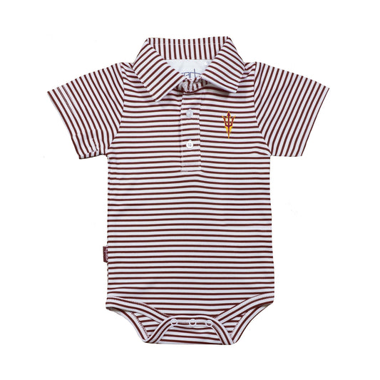 Infant Garb Maroon/White Arizona State Sun Devils Carson Polo Bodysuit