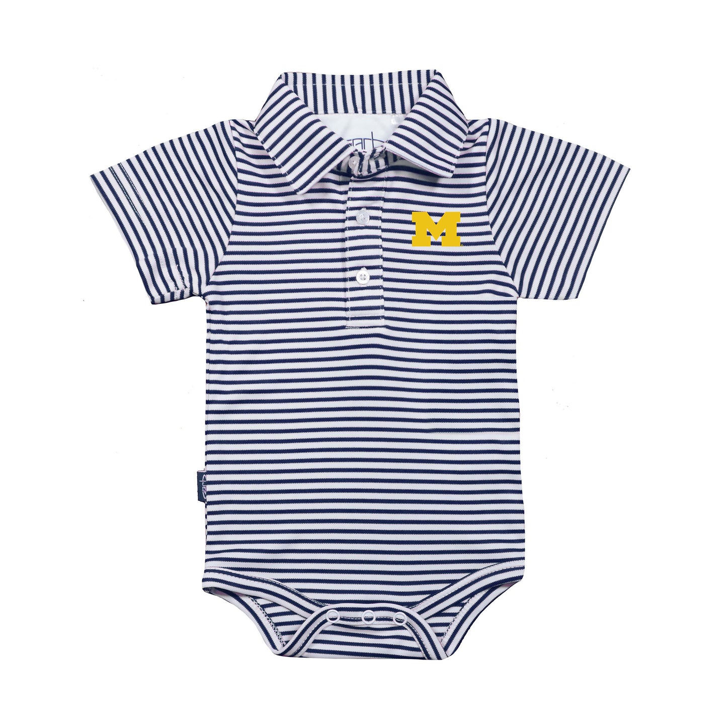 Infant Garb Navy/White Michigan Wolverines Carson Polo Bodysuit