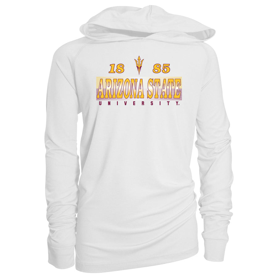 Youth Garb White Arizona State Sun Devils Marley Long Sleeve Raglan Hoodie Sunshirt