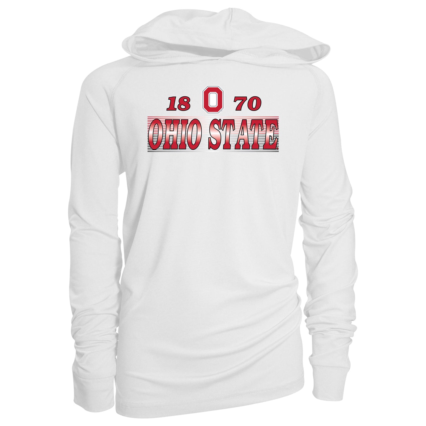 Youth Garb White Ohio State Buckeyes Marley Long Sleeve Raglan Hoodie Sunshirt