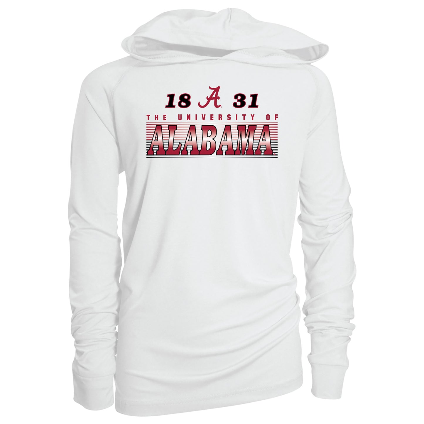 Youth Garb White Alabama Crimson Tide Marley Long Sleeve Raglan Hoodie Sunshirt