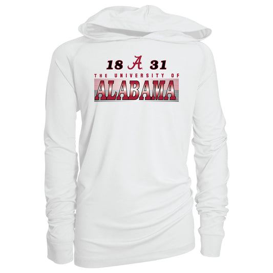 Youth Garb White Alabama Crimson Tide Marley Long Sleeve Raglan Hoodie Sunshirt