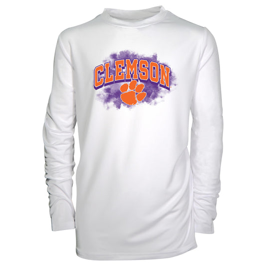 Youth Garb White Clemson Tigers Jessie Long Sleeve Sunshirt