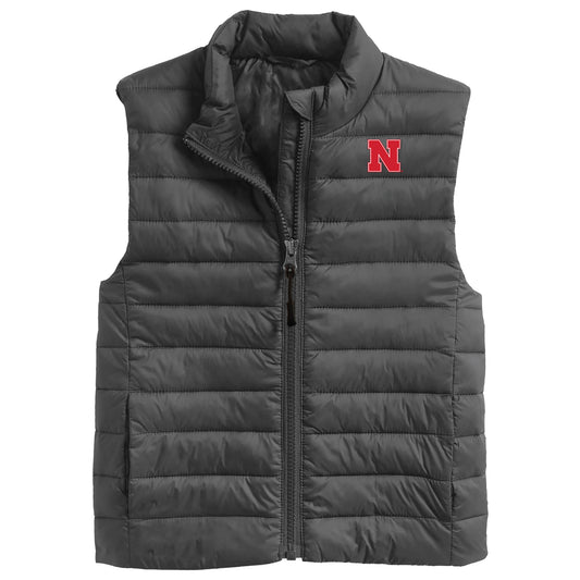 Toddler Garb Charcoal Nebraska Huskers Kai Full-Zip Vest