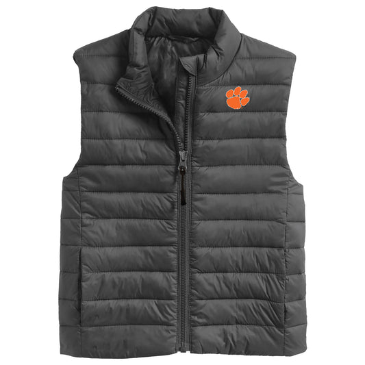 Toddler Garb Charcoal Clemson Tigers Kai Full-Zip Vest