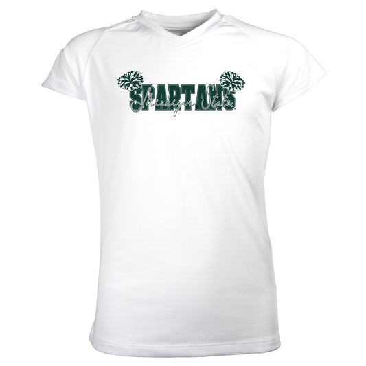 Girls Youth Garb White Michigan State Spartans Brittany V-Neck T-Shirt