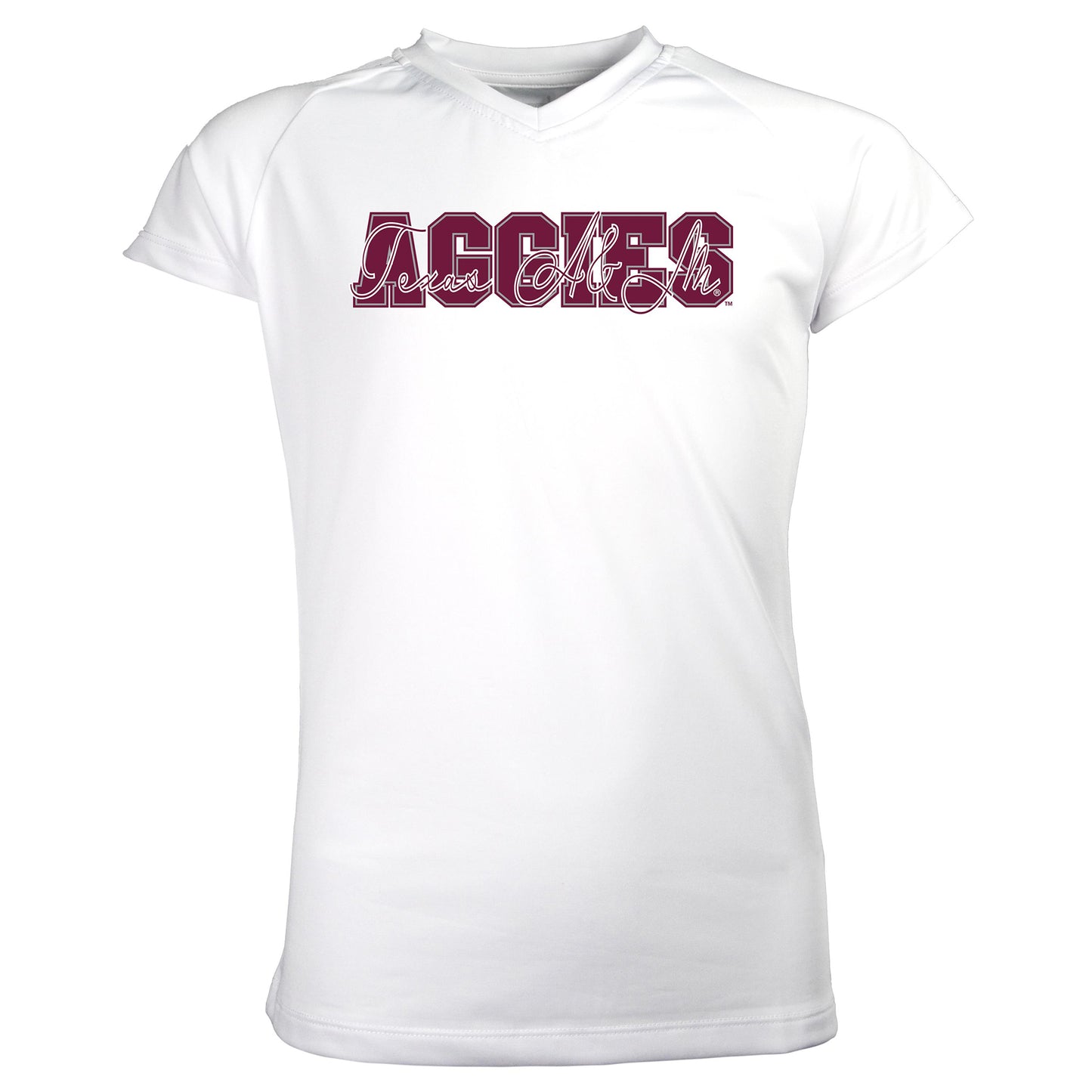 Girls Youth Garb White Texas A&M Aggies Brittany V-Neck T-Shirt