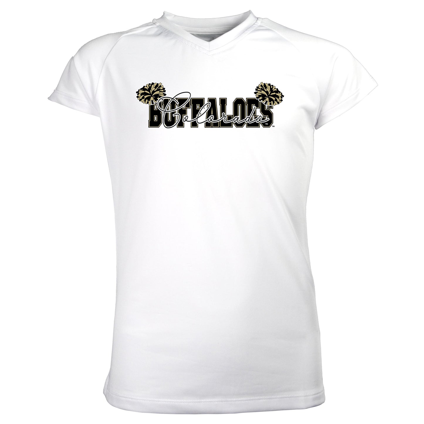 Girls Youth Garb White Colorado Buffaloes Brittany V-Neck T-Shirt