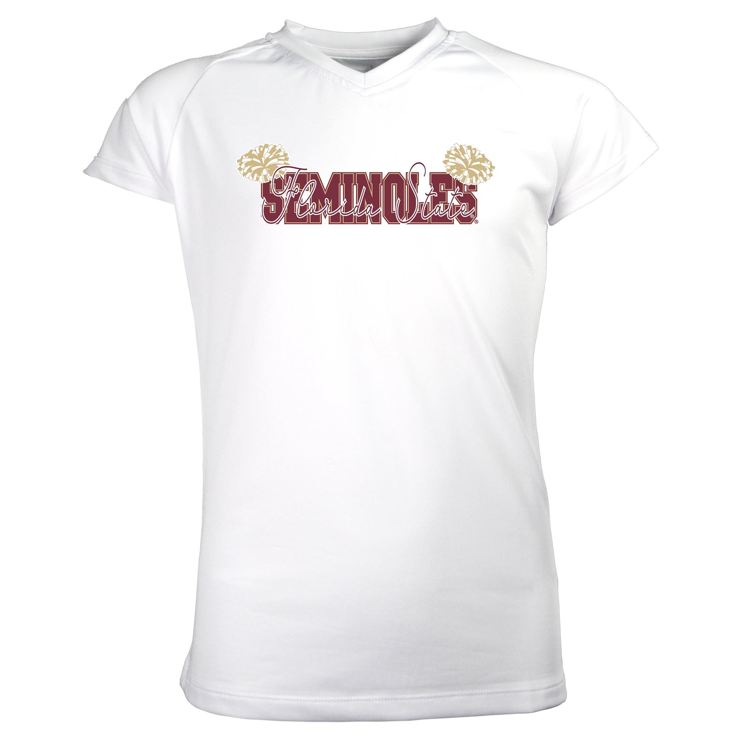 Girls Youth Garb White Florida State Seminoles Brittany V-Neck T-Shirt
