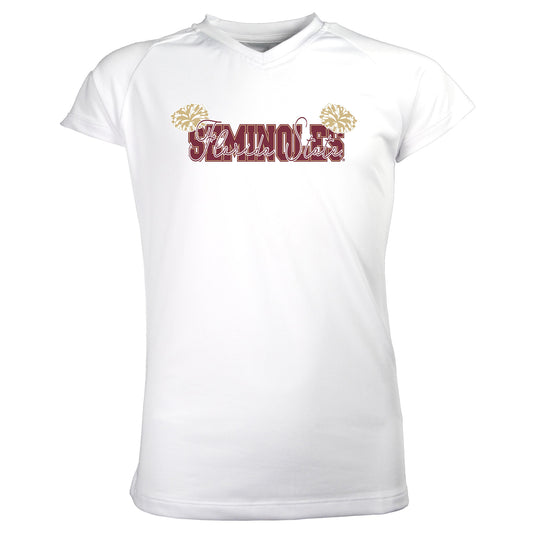 Girls Youth Garb White Florida State Seminoles Brittany V-Neck T-Shirt
