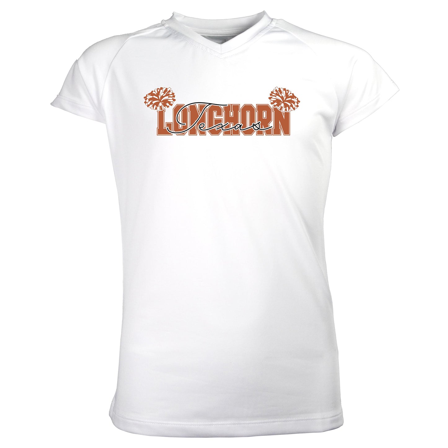 Girls Youth Garb White Texas Longhorns Brittany V-Neck T-Shirt