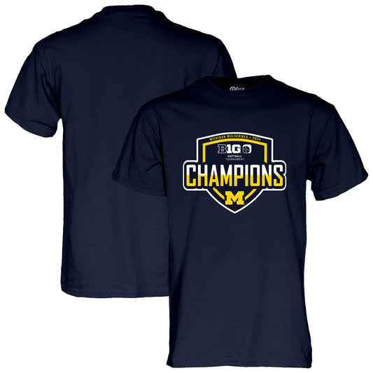 Men's Blue 84  Navy Michigan Wolverines 2024 Big Ten Softball Conference Tournament Champions Locker Room T-Shirt