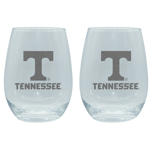 The Memory Company Tennessee Volunteers 2-Pack 15oz. Stemless Wine Glass Set