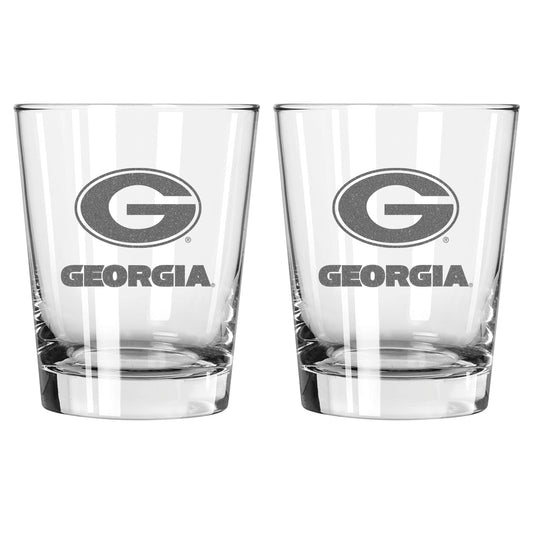 The Memory Company Georgia Bulldogs 2-Pack 15oz. Double Old Fashioned Glass Set