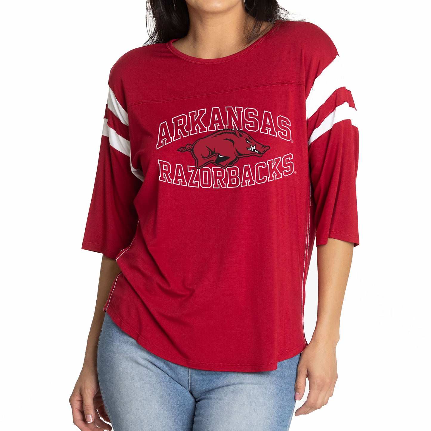 Women's Cardinal Arkansas Razorbacks Abigail Jersey T-Shirt