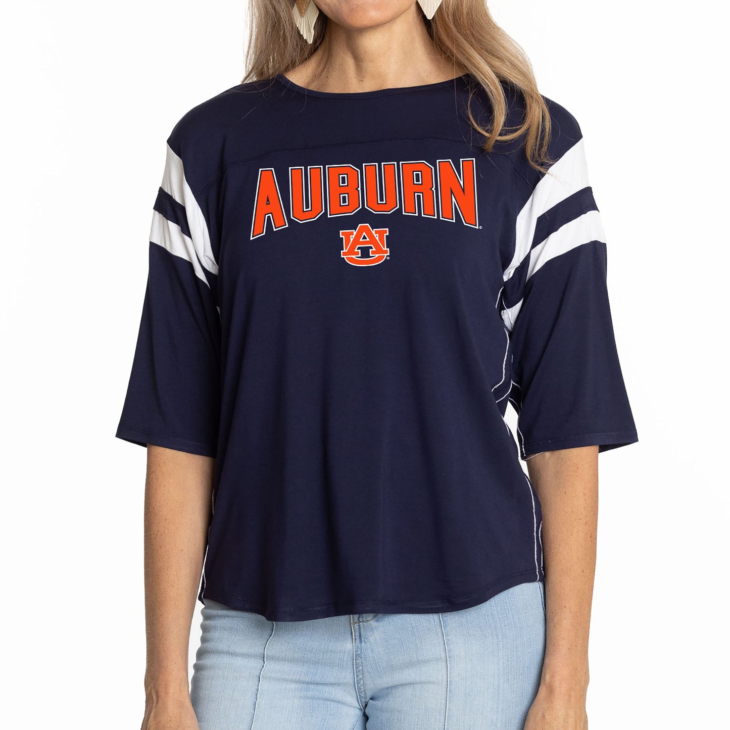 Women's Navy Auburn Tigers Abigail Jersey T-Shirt