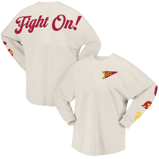 Women's Spirit Jersey Natural USC Trojans Local Long Sleeve T-Shirt