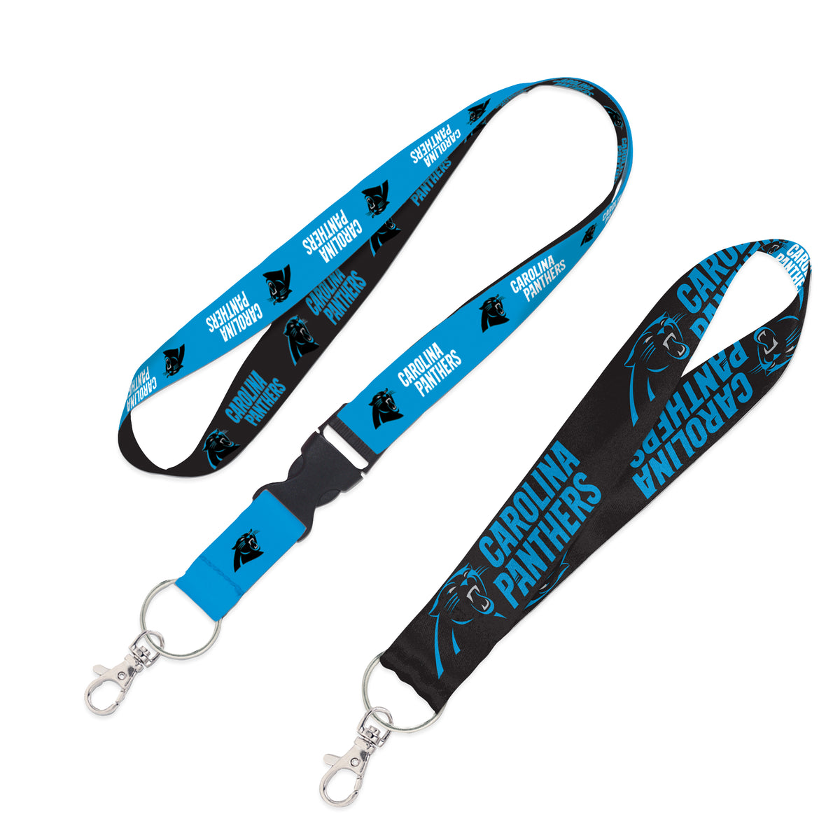 WinCraft Carolina Panthers 2-Pack Lanyard with Detachable Buckle & Key Strap Set