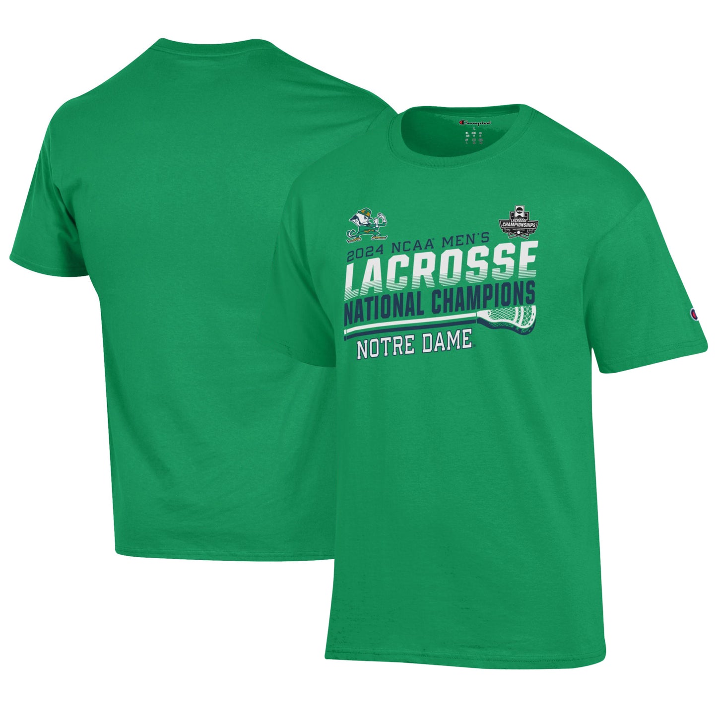 Men's Champion Kelly Green Notre Dame Fighting Irish 2024 NCAA Men's Lacrosse National Champions T-Shirt