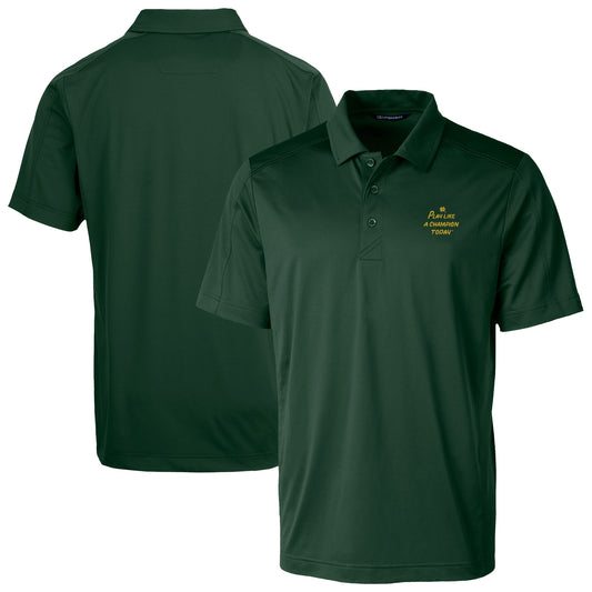Men's Cutter & Buck Green Notre Dame Fighting Irish  Play Like A Champion Today Prospect Eco Textured Stretch Recycled DryTec Polo