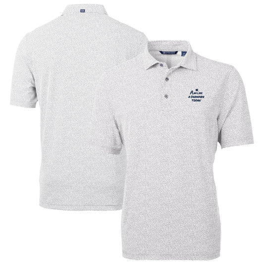 Men's Cutter & Buck Gray Notre Dame Fighting Irish  Play Like A Champion Today Virtue Eco Pique Botanical Print Recycled DryTec Polo
