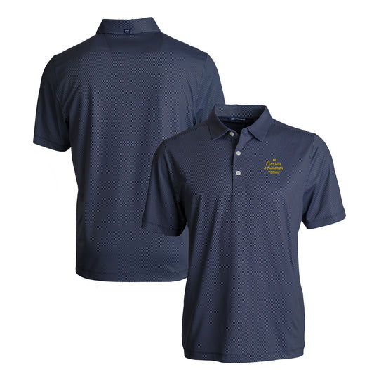 Men's Cutter & Buck Navy Notre Dame Fighting Irish  Play Like A Champion Today Pike Eco Symmetry Print Stretch Recycled Polo