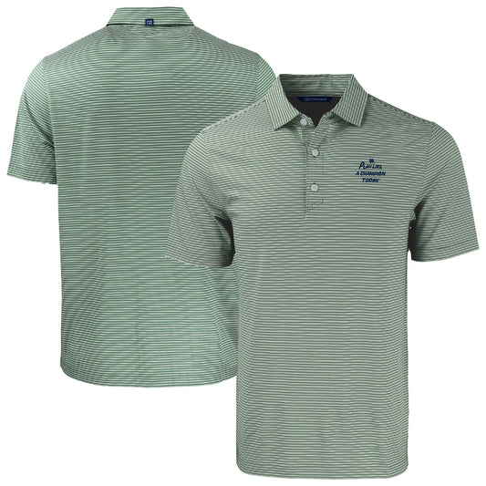Men's Cutter & Buck Green Notre Dame Fighting Irish  Play Like A Champion Today Forge Eco Double Stripe Stretch Recycled Polo