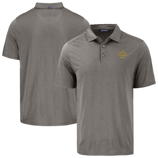 Men's Cutter & Buck Gray Notre Dame Fighting Irish  Play Like A Champion Today Coastline Epic Comfort Eco Recycled Polo