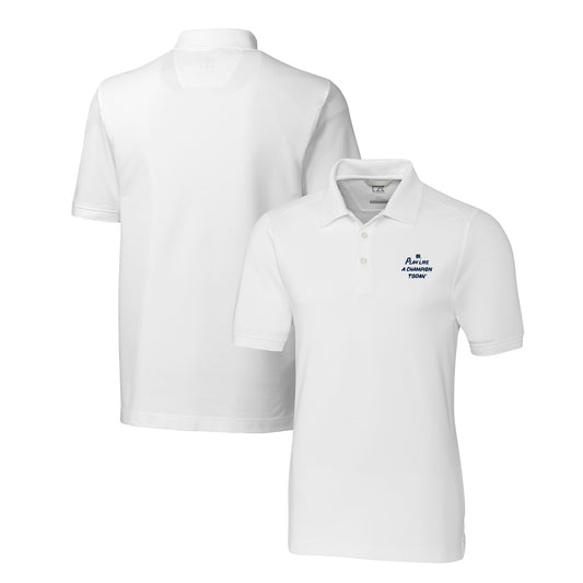 Men's Cutter & Buck White Notre Dame Fighting Irish Play Like A Champion Today DryTec Advantage Tri-Blend Pique Polo