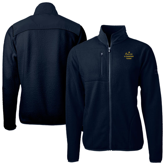 Men's Cutter & Buck Navy Notre Dame Fighting Irish Play Like A Champion Today Cascade Eco Sherpa Fleece Full-Zip Sweatshirt