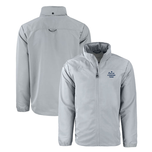 Men's Cutter & Buck Gray Notre Dame Fighting Irish Play Like A Champion Today Charter Eco Recycled Full-Zip Hoodie Jacket
