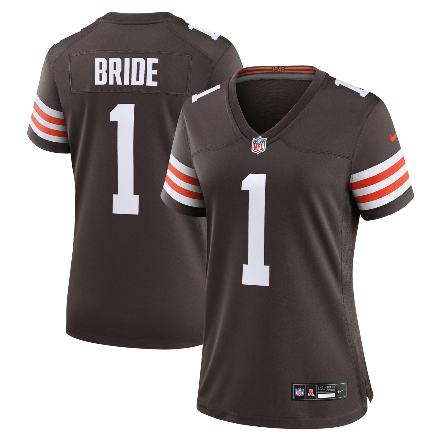 Women's Nike Number 1 Bride Brown Cleveland Browns Game Jersey