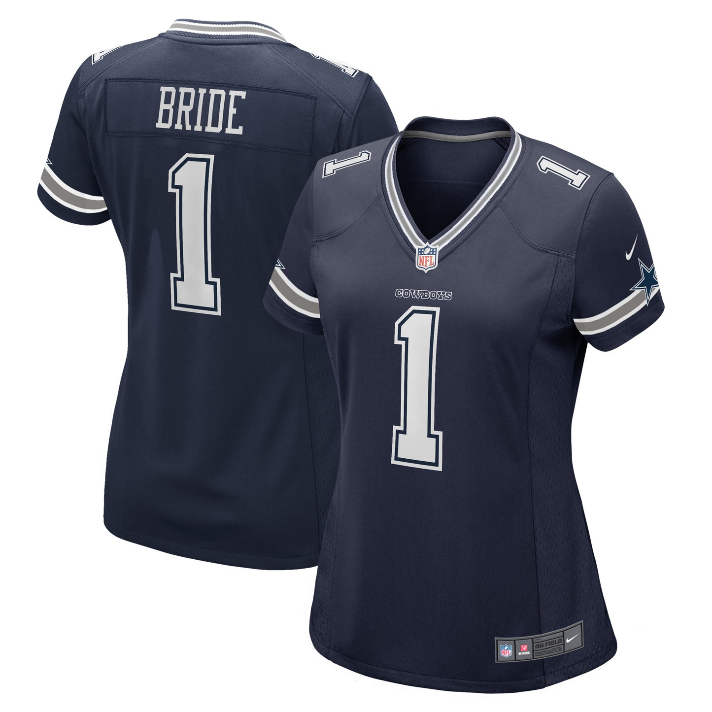 Women's Nike Number 1 Bride Navy Dallas Cowboys Game Jersey