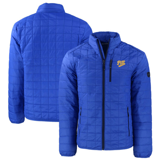 Men's Cutter & Buck  Royal Pitt Panthers Rainier Primaloft Eco Full-Zip Hybrid Jacket