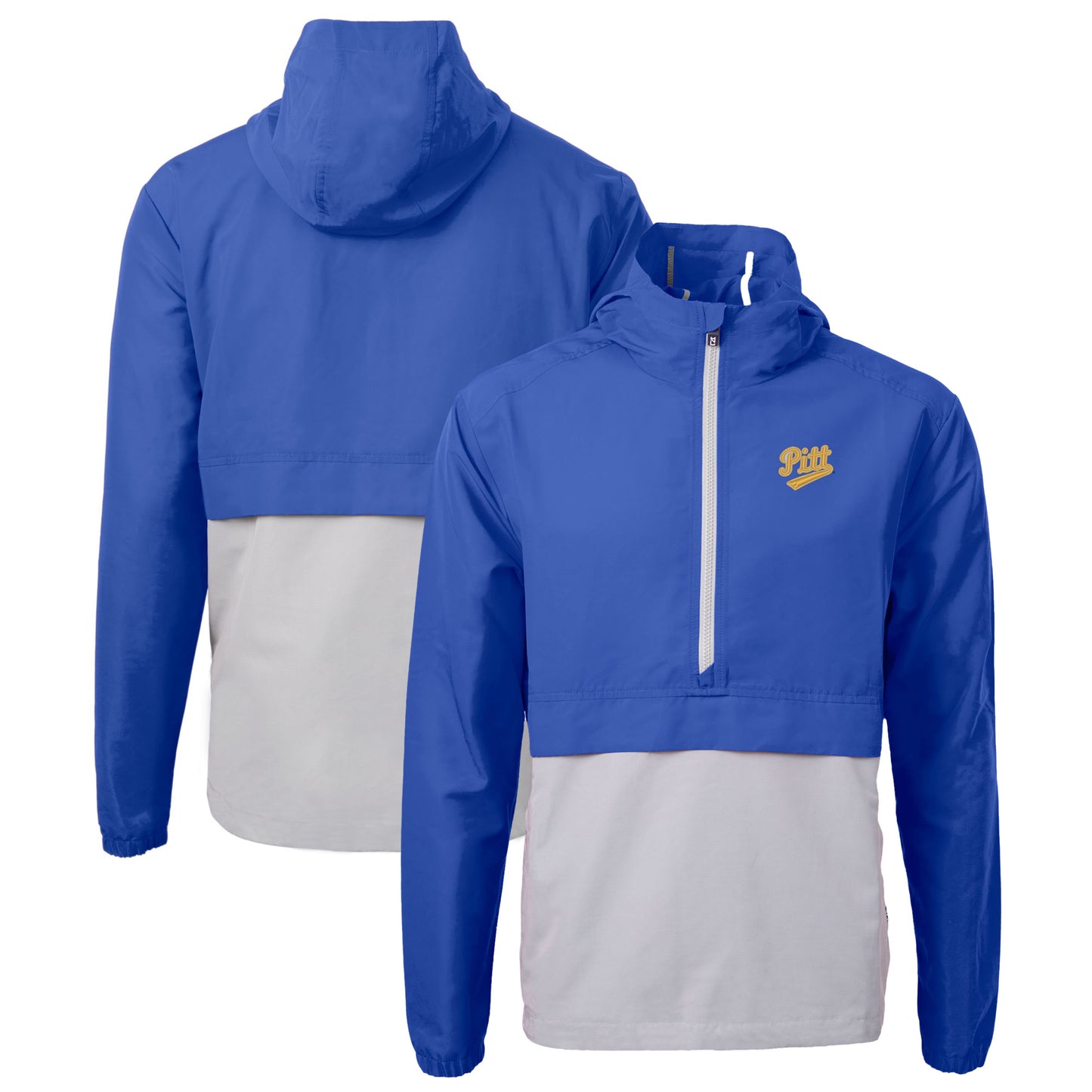 Men's Cutter & Buck Royal Pitt Panthers Charter Eco Recycled Half-Zip Anorak Jacket