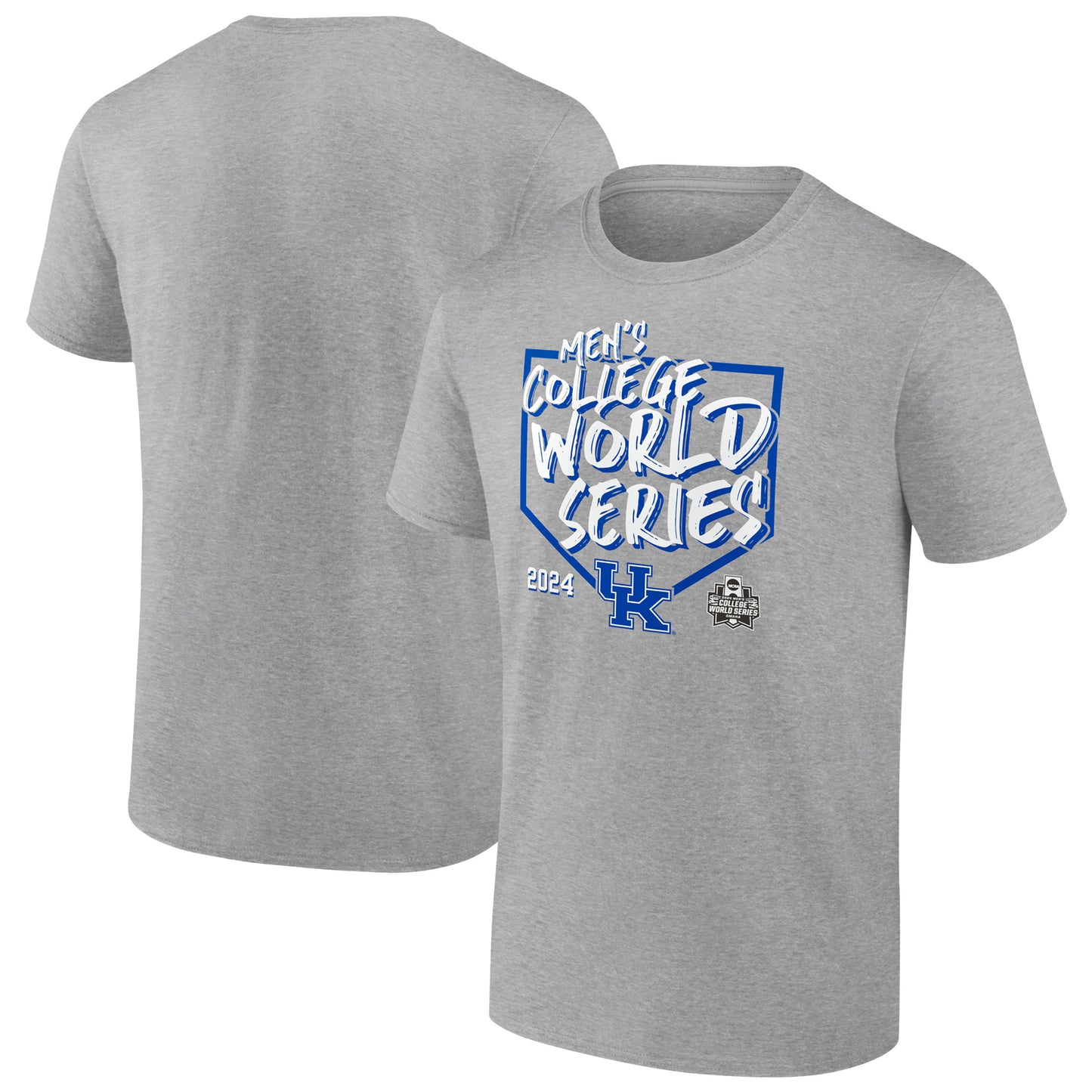 Men's Heather Gray Kentucky Wildcats 2024 NCAA Men's Baseball College World Series Swing Away T-Shirt