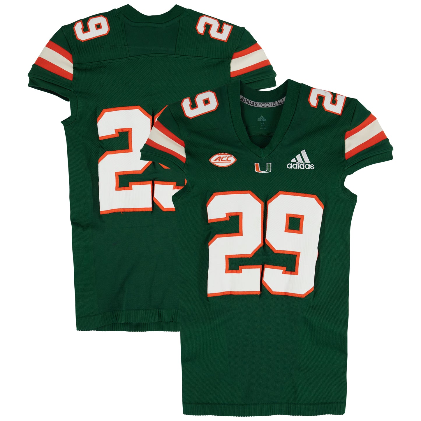 Miami Hurricanes Team-Issued adidas #29 Green Jersey from the Football Program - Size M