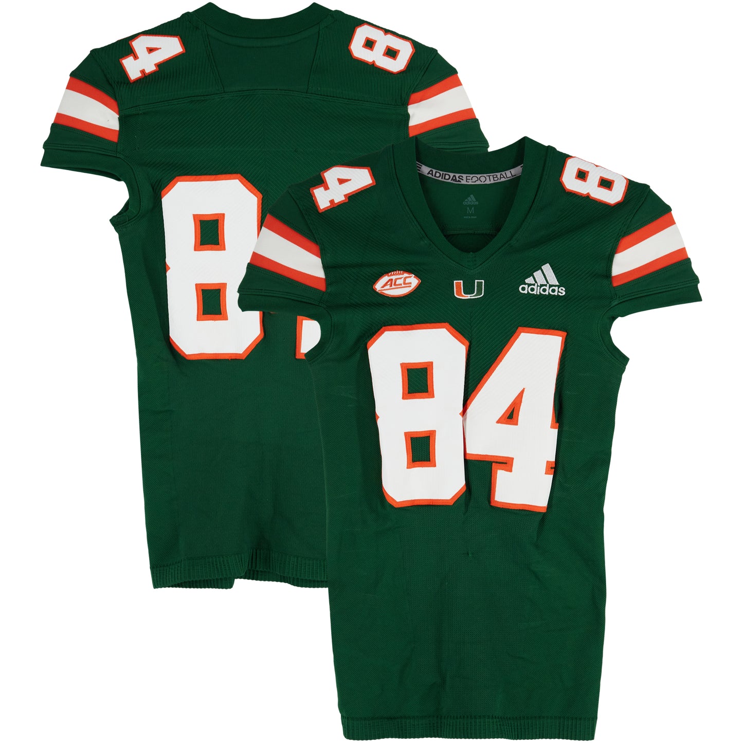 Miami Hurricanes Team-Issued adidas #84 Green Jersey from the Football Program - Size M