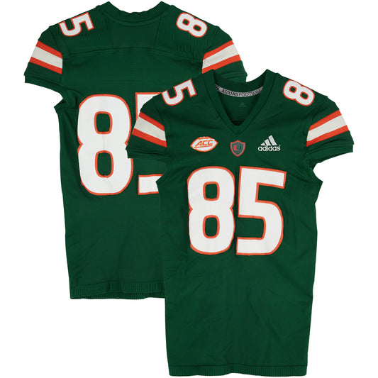 Miami Hurricanes Team-Issued adidas #85 Green Jersey from the Football Program - Size L