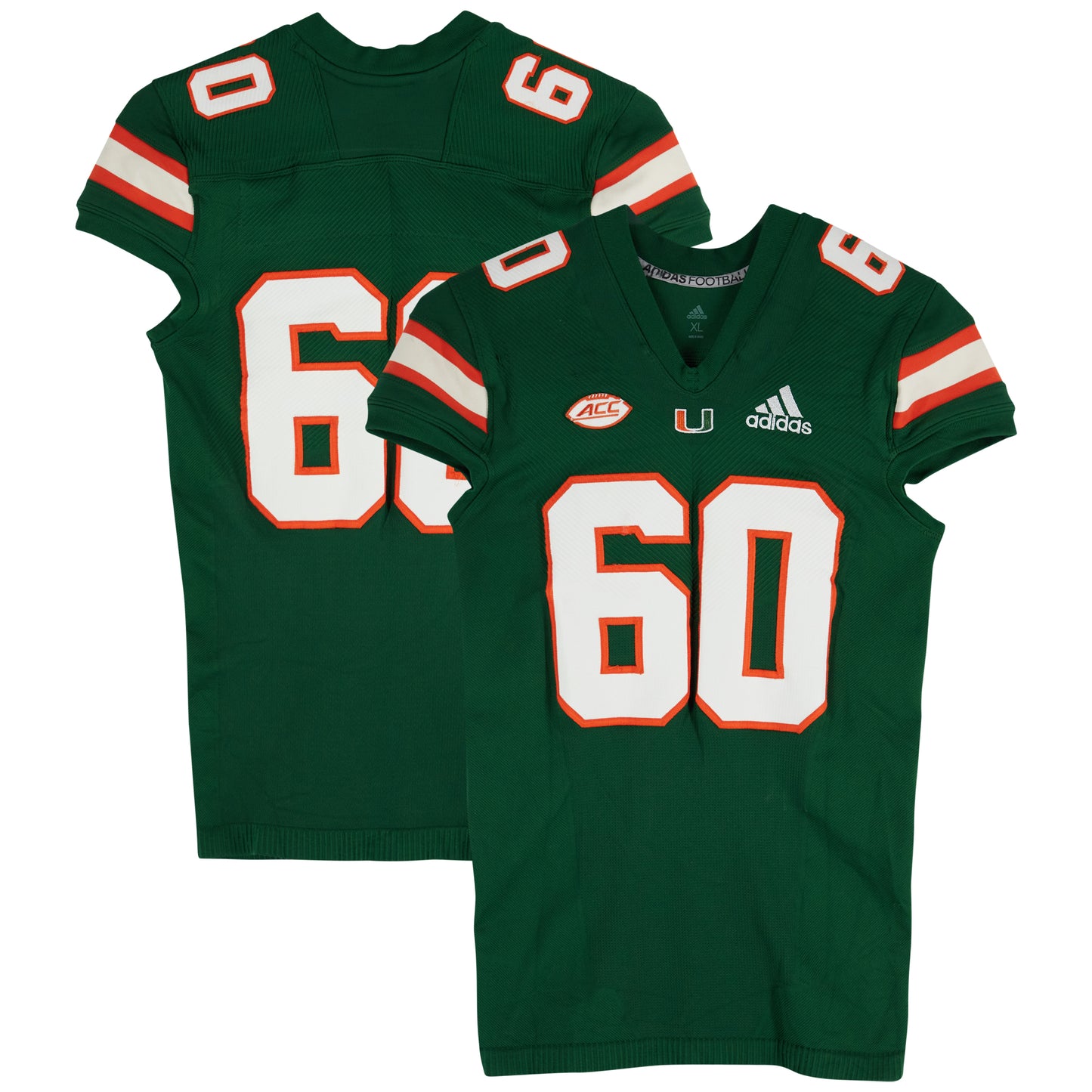 Miami Hurricanes Team-Issued adidas #60 Green Jersey from the Football Program - Size XL