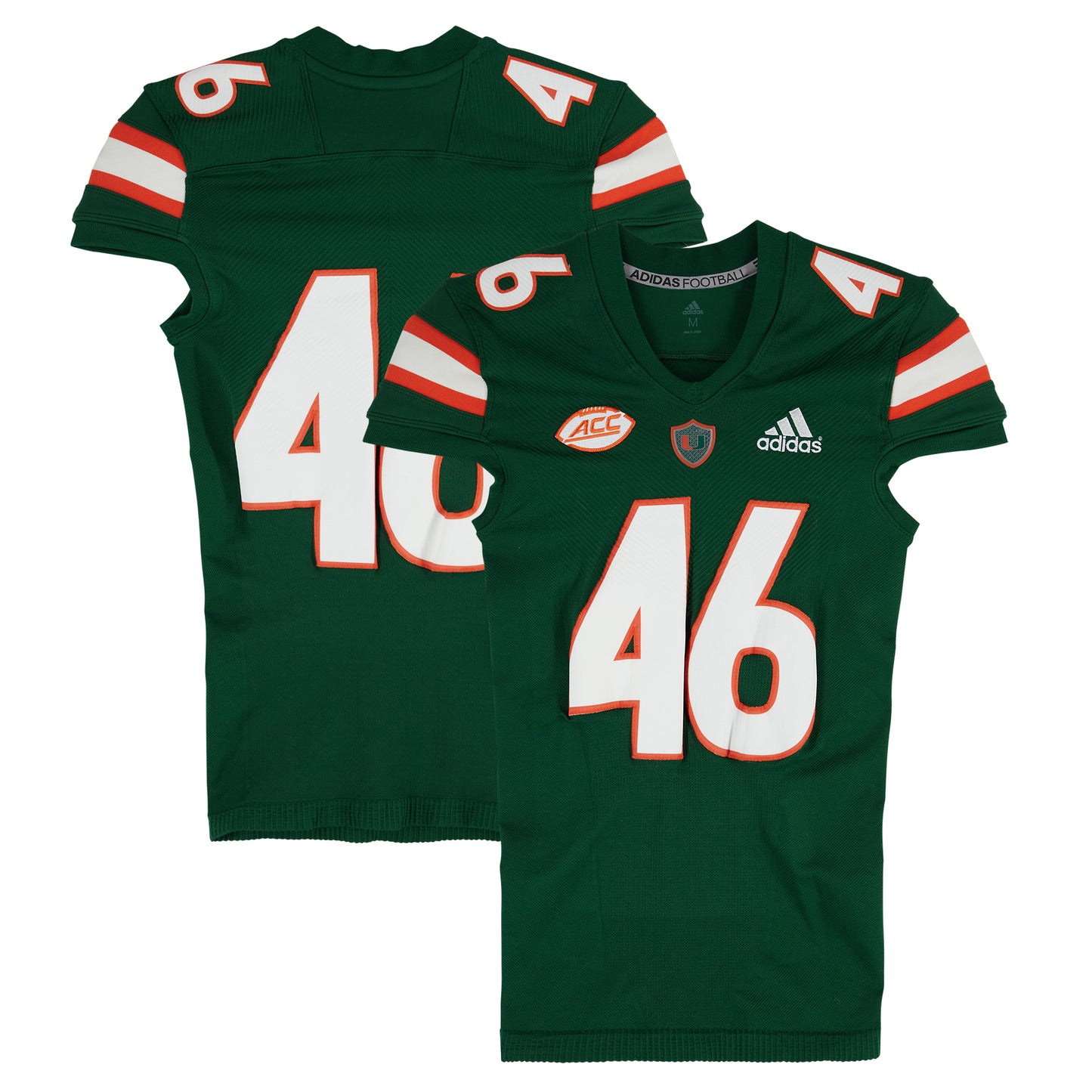 Miami Hurricanes Team-Issued adidas #46 Green Jersey from the Football Program - Size M