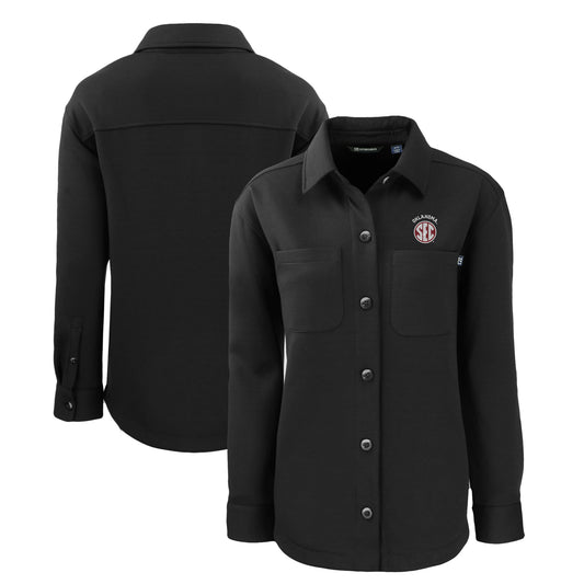 Women's Cutter & Buck  Black Oklahoma Sooners SEC Roam Eco Recycled Shirt Jacket