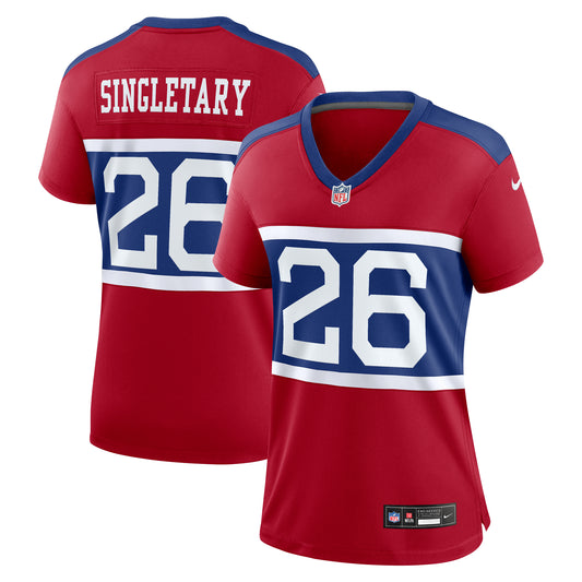 Women's Nike Devin Singletary Century Red New York Giants Alternate Player Game Jersey