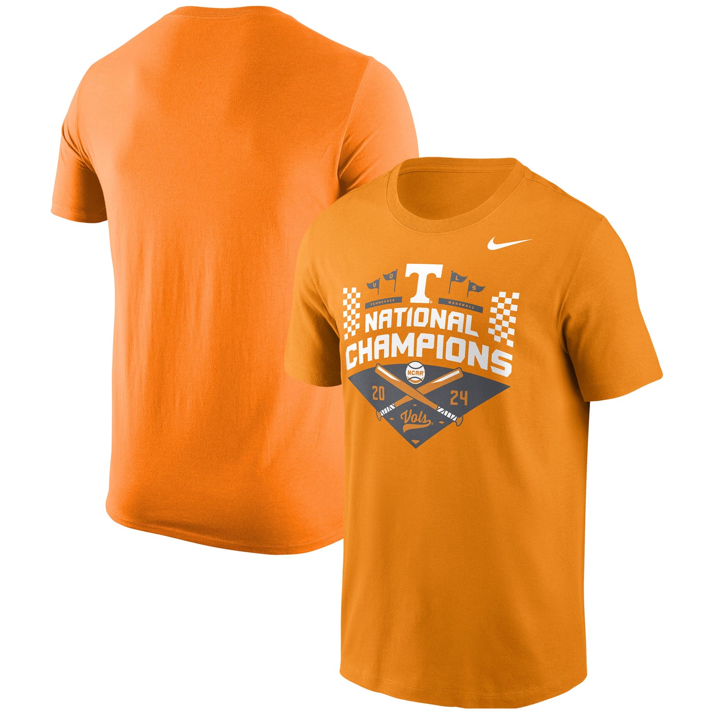 Men's Nike Tennessee Orange Tennessee Volunteers 2024 NCAA Men's Baseball College World Series Champions Official Logo T-Shirt