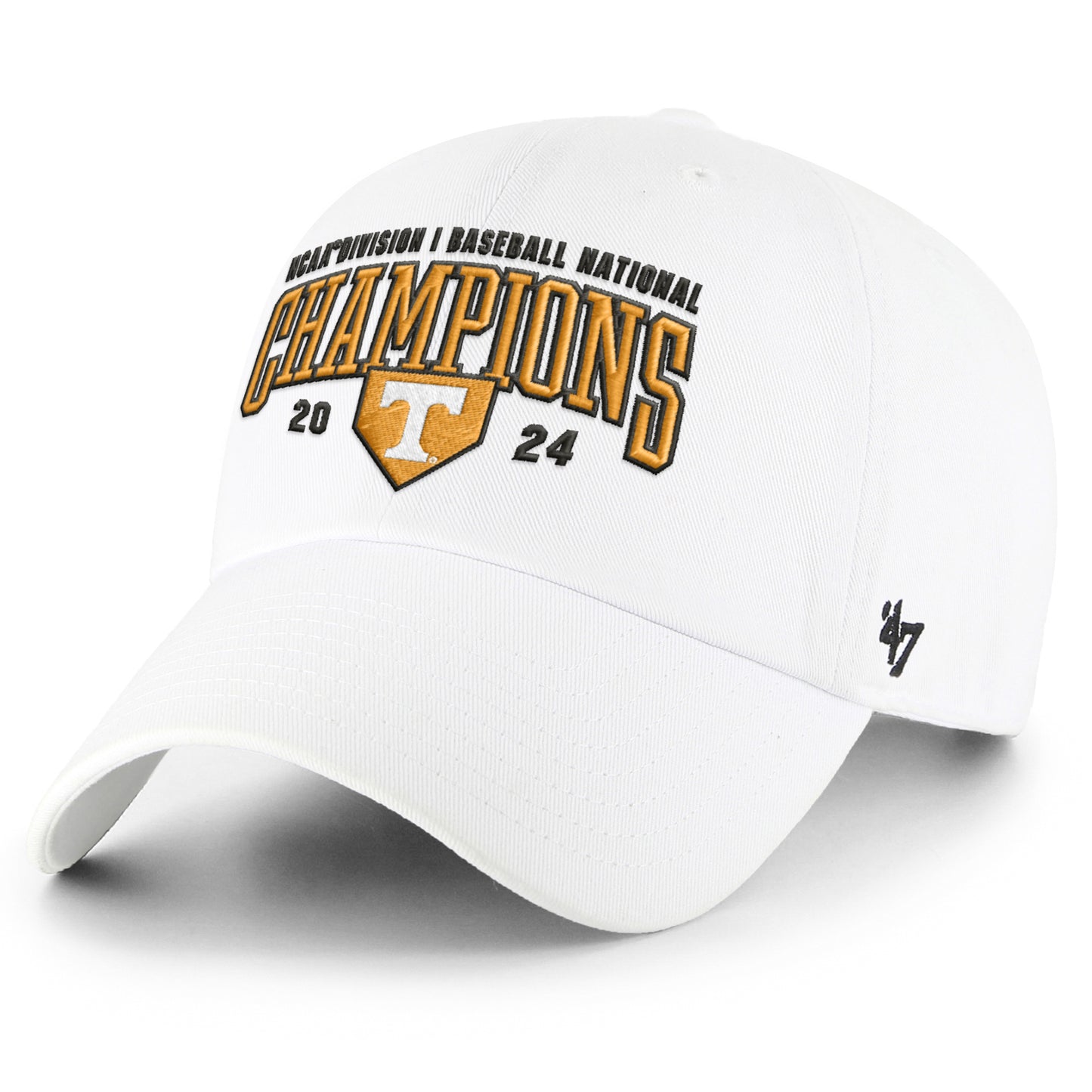 Men's '47 White Tennessee Volunteers 2024 NCAA Men’s Baseball College World Series Champions Clean Up Adjustable Hat