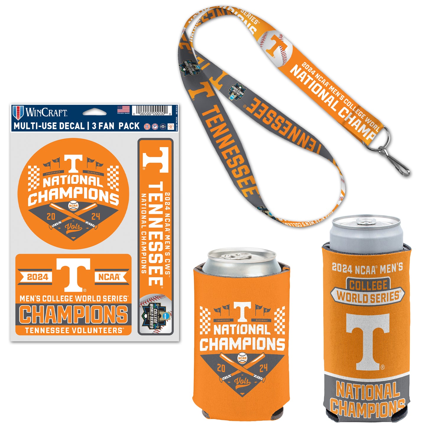 WinCraft Tennessee Volunteers 2024 NCAA Men’s Baseball College World Series Champions Fan Gear Pack