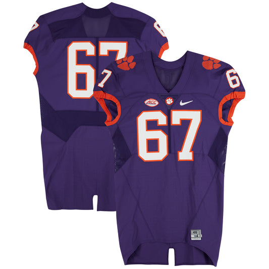 Clemson Tigers Team-Issued Nike #67 Purple Jersey from the Football Program - Size 46+4