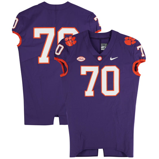 Clemson Tigers Team-Issued Nike #70 Purple Jersey from the Football Program - Size 48+4