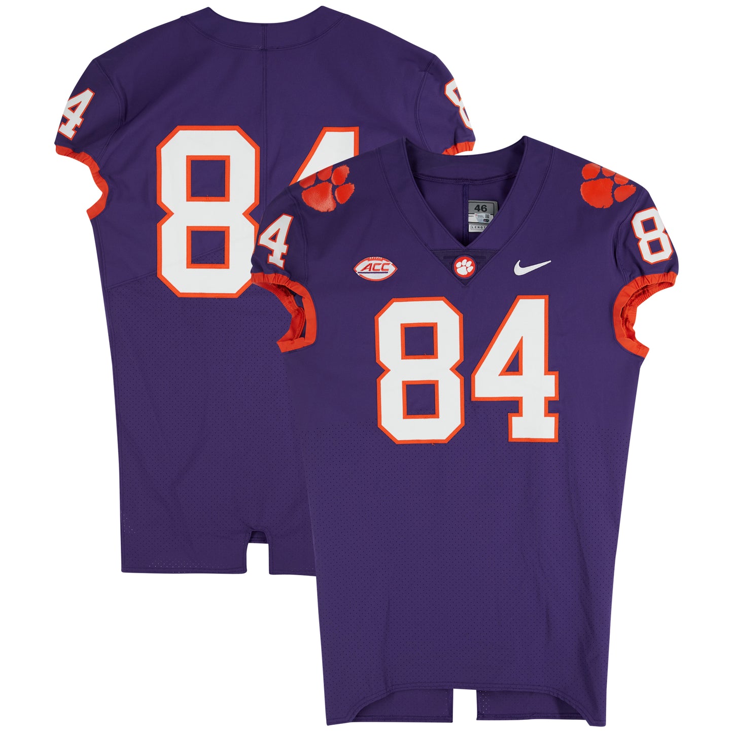 Clemson Tigers Team-Issued Nike #84 Purple Jersey from the Football Program - Size 46+4